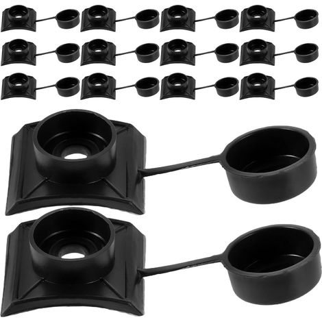 SECFOU Cache-vis Étanche en Plastique Noir pour Toitures en Tôle Acier, 100 Pièces, Résistance aux Intempéries et Installation Rapide pour Projets Extérieurs (1/5)