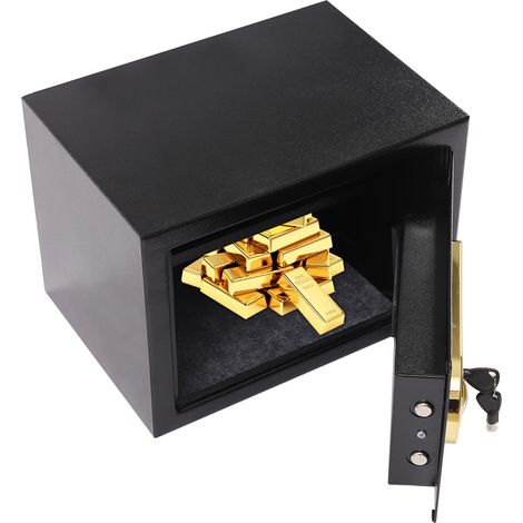 Coffre-fort mural numérique pour la maison, 22 l, avec clé de secours, ignifuge, code numérique, coffre-fort pour argent, médicaments, bijoux, documents A4 (1/5)