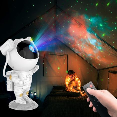 Veilleuse - Lumière de projection d'étoile d'astronaute, plafonnier LED nébuleuse avec minuterie et télécommande, cadeau de décoration de chambre d'enfant pour adultes (1/5)
