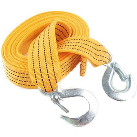 Cuerda de remolque de nailon, cuerda de remolque multiusos, correa de remolque, cuerda de remolque para coche con ganchos, 3 metros (1/5)