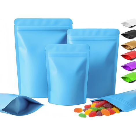 Sachets Aluminio - Cierre Zip - Fondo Plano - Para Almacenamiento Alimentario - 100 Unidades (1/5)