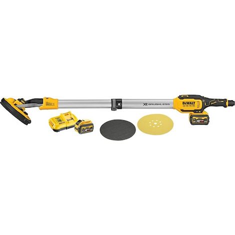 Dewalt – Ponceuse excentrique sans fil 18V – Moteur Brushless – Diamètre 225 mm – Bras télescopique pour espaces confinés – 2 batteries 6.0Ah FlexVolt (1/5)