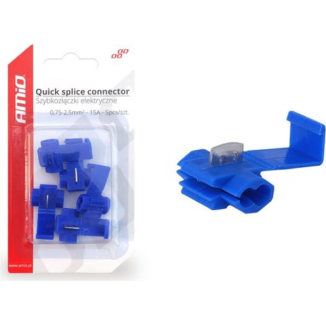 Connettori elettrici rapidi 0,75-2,5 mm² 15 A, 5 pezzi in blister, amio-02341
