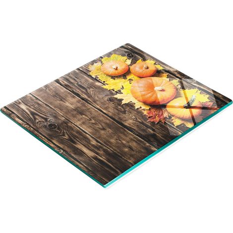 Tabla de cocina decorativa multifuncional de vidrio color calabaza marrón 60x52 cm (1/5)
