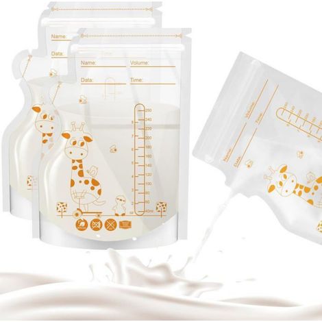 Sachet Conservation Lait Maternel 250 ml - Étanche - Sans BPA - Pour Congélation et Réfrigération - 100 Pièces (1/5)