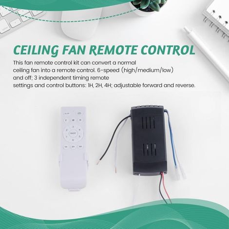 Kit de remplacement universel pour télécommande de ventilateur de plafond, 6 vitesses et minuterie, télécommande pour ventilateur de plafond avec éclairage CC