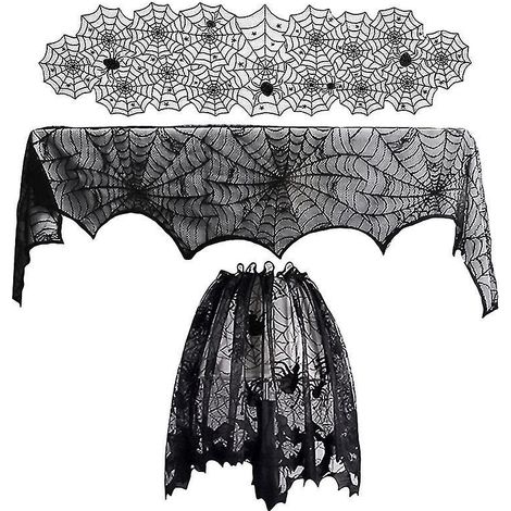 3-teiliger Lampenschirm aus Spitze für Halloween-Dekorationen