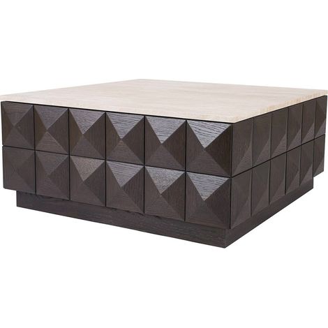 Table de Café Claremont Marron Chic - Bois foncé et beige élégant (1/5)