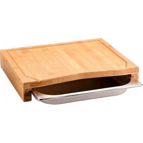 Kesper Elegante Bambus-Schneidebrett mit Edelstahlgriff