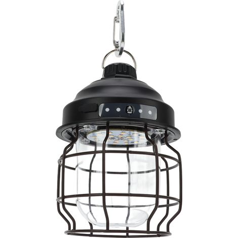 LED-Campinglaterne im Retro-Stil, tragbar und wiederaufladbar, für Camping und Notfälle im Freien (schwarz) (1/5)