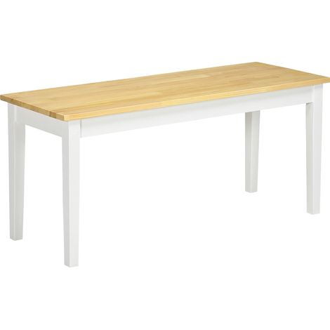 2-Sitzer-Bank aus weißem Kiefernholz 102 x 36 x 45 cm, Tragkraft 220 kg, MODENUIT (1/5)