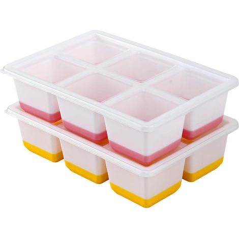 Eiswürfelform Silikon 2er-Pack XXL mit Deckel, 12 große Eiswürfel für Whisky & Cocktails