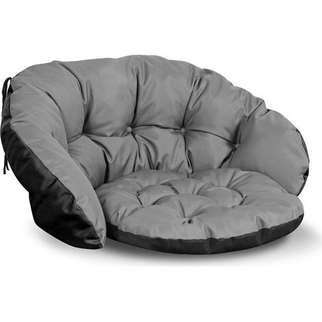 Cuscino da giardino 122x40 cm per dondolo sospeso, nido di cicogna, impermeabile, grigio