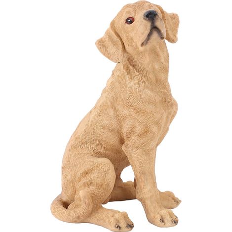 Dog Statue Figurine - Statuette Résine Anti-fissures et anti-décoloration pour Décor Table et Outdoor Jaune (1/5)