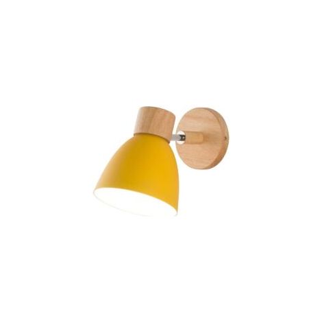 Nordische Wandleuchte aus Metall, Macaron-Design, modernes, schlichtes Design, E27-Fassung, Holzsockel, Wandleuchte für Arbeitszimmer, Schlafzimmer, Balkon, Restaurant, Treppenhaus, dekorative Wandleu