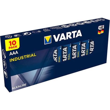 Confezione da 10 batterie Varta industrial pro aaa lr03 ø10,5x44,5mm