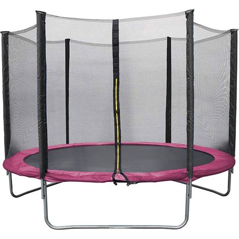 Trampoline de Jardin Classique 6FT Pack trampo Filet de sécurité - Couverture de Protection - rose (1/5)