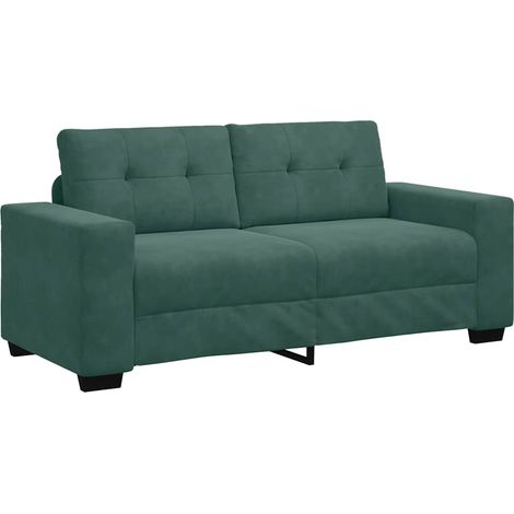 vidaXL Divano Divanetto Verde Scuro 140 cm in Velluto (1/5)