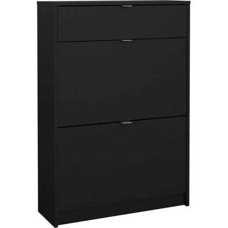Dmora - Schuhschrank Theophile, Schuhregal, Mehrzweck-Eingangsgarderobe, Möbel für Schuhe, 70x24 h101 cm, Schwarz