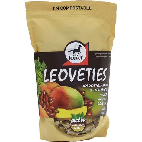 Biscotti Leovet per cavalli al gusto carota, mango e rosa canina da 1 kg