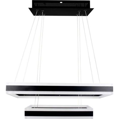 V-TAC Lampadario LED a Sospensione con 2 Rettangoli 113W Metallo Nero Bianco Caldo Dimmerabile (1/5)