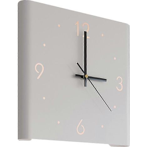 Horloge murale carrée à coins pliés, horloge silencieuse Chic Arc avec lumière pour la décoration du salon et de la maison - B (1/5)