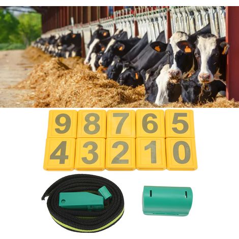 Collier pour vache en plastique résistant à l'usure avec podomètre et plaque numérotée (10 chiffres) - Collier d'identification pour vaches en élevage (1/5)