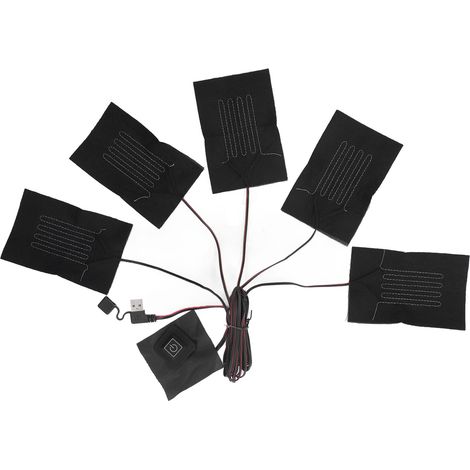Gilet chauffant électrique 5-en-1, coussin thermique USB 3 vitesses réglables, chauffage composite fibre imperméable, vêtement douillet.