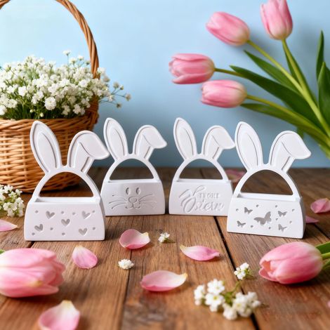 Moules en silicone de Pâques - Vase de Pâques - Moule en silicone - Lapin - Panier de fleurs - Moule en silicone pour coulée - Moule en (1/5)