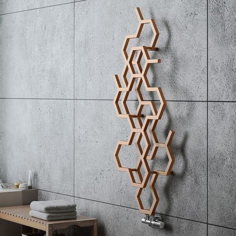1220x486mm Terma Hex Designer Radiator Vertical Matt Copper Single Panel (1/5)