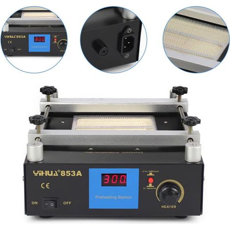 450 W Préchauffeur de brasage de station de reprise de préchauffage infrarouge BGA numérique Huahua 853 A Chauffante Affichage OLED Carte de Circuit Imprimé Soudure de Reprise Outils de Réparation (1/5)