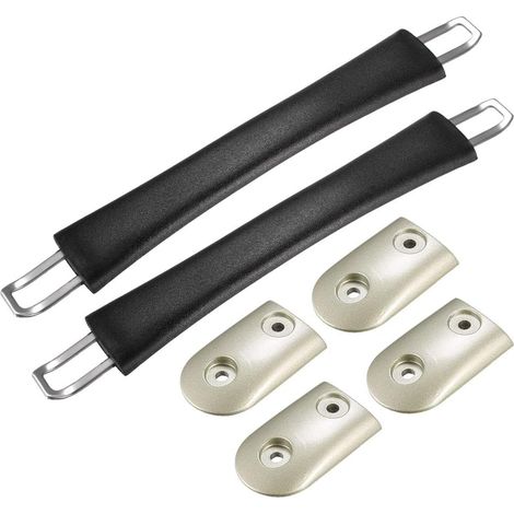 Poignée de Valise Bagage 213mm Long Rechange Boîte Noir 2Pcs