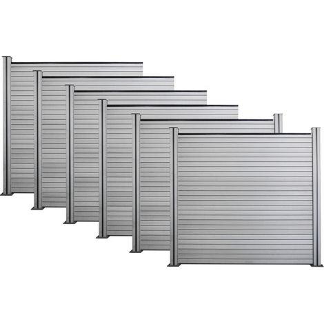 SWANEW WPC-Sichtschutz . Windschutz Zaun. Sichtschutzzaun.WPC-Pfosten 7er Set. 202x186.8 cm(quadratisch) (1/5)