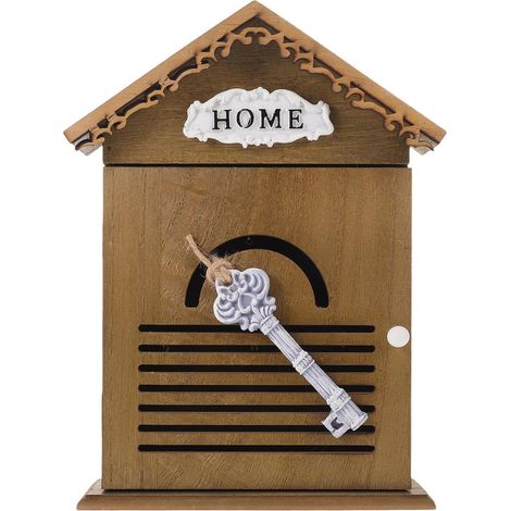 Boîte à Clés Murale en Bois Vintage de Maison, Organiseur de Clés D'entrée 29,5 X 19,5 X 5,8 Cm, Porte-clés Décoratif pour Couloir, Rangement Mural Pratique et Décoratif (1/5)