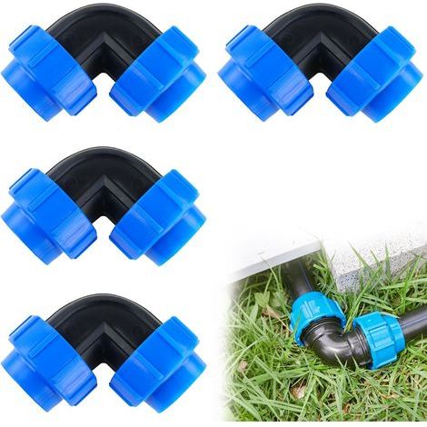 Lot de 4 raccords à visser en polyéthylène de 32 mm pour tuyau en polyéthylène de 32 mm, pour l'irrigation de jardin et l'irrigation agricole (1/5)