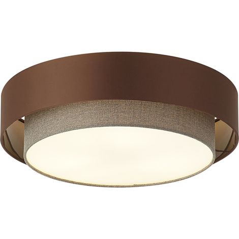 QAZQA Plafonnier moderne bronze foncé avec taupe 50cm 3 lumières (1/5)