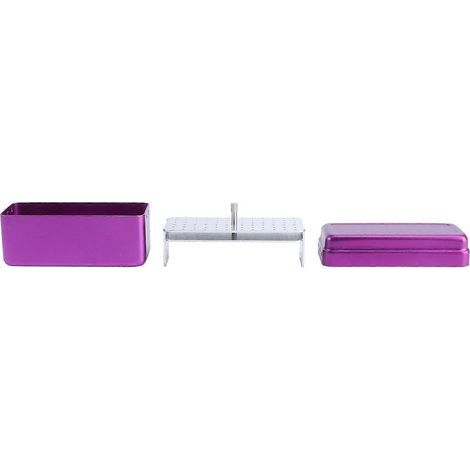 x 72-Loch-Autoklav-Sterilisationsbox aus Aluminium für Mundpflegeinstrumente (lila) (1/4)