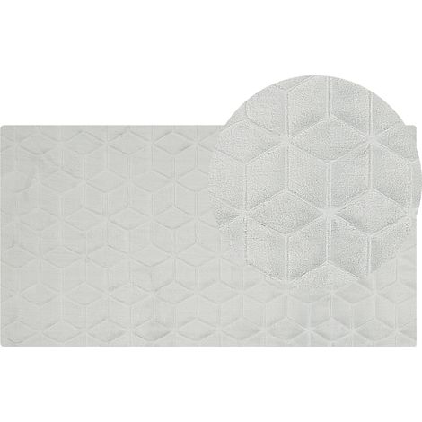 Alfombra gris claro verde menta 80 x 150 cm poliéster piel sintética de conejo pelo largo Thatta