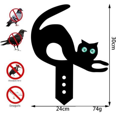 Vogelabwehr aus Metall, Gartenvogelscheuche in Form einer Katze oder eines Fuchses, gegen Krähen und Schädlinge (1/5)