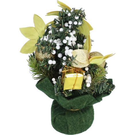 Künstlicher Mini-Weihnachtsbaum, exquisit, niedlich, leuchtende Farben, innovative Tischdekoration, Gold (1/5)