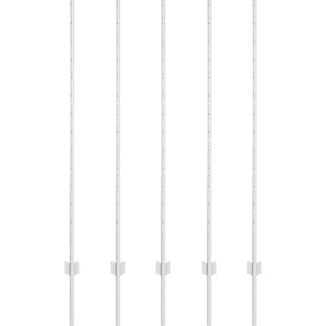 Poteau de clôture. 5 pcs Argenté 140 cm Acier (1/5)