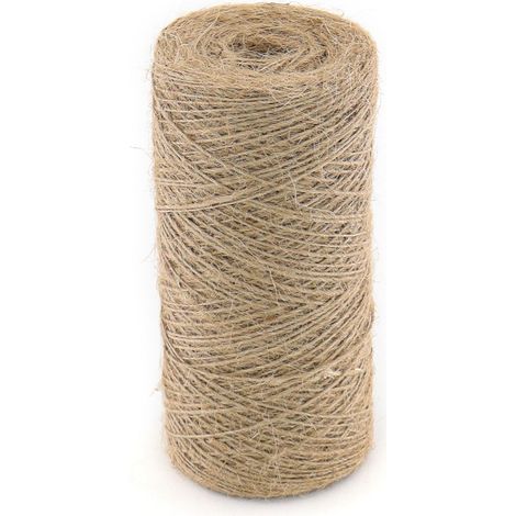 Ficelle de jute 1mm x 400m, corde résistante naturelle, corde de jute adaptée pour les emballages cadeaux, le bricolage et les travaux de jardin légers, brun (1/5)