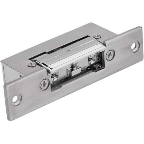 Electric strike 12 V DC, electric strike for narrow doors, compatible with all types of doors (1/4)