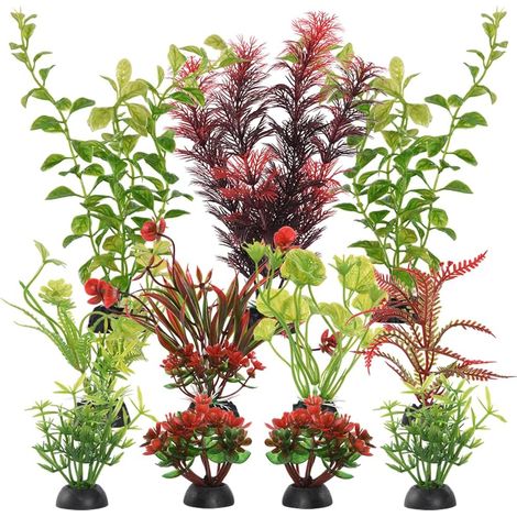 Aquarium Decoration Plante, 11pcs Plantes Artificielle Aquarium Deco,Plante Aquariums pour Poissons,Accessoires de Cachett pour Poissons,Aquariums Plants pour la Maison et Le Bureau (1/5)