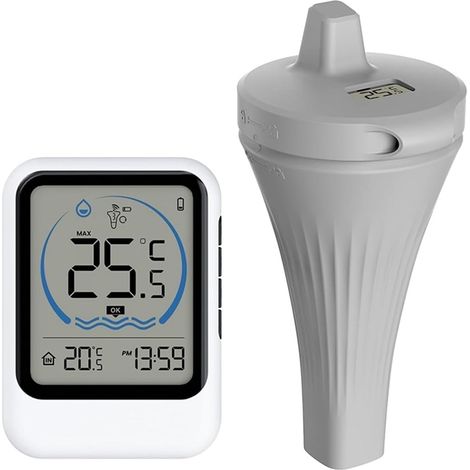 Thermomètre à Eau Thermomètre De Piscine Avec Capteur De Température For Piscine, Aquarium, Baignoire, Jauge De Température De L'eau, Moniteur De Température (1/5)