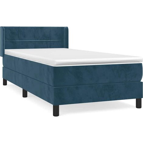 Maison Exclusive - Cama box spring con colchón terciopelo azul os