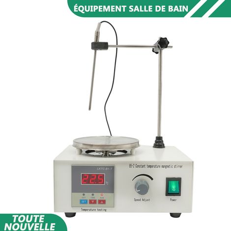 WAOBDLA Contrôle de température réglable de vitesse d'agitateur magnétique de laboratoire 250W 0-2000rpm (1/5)