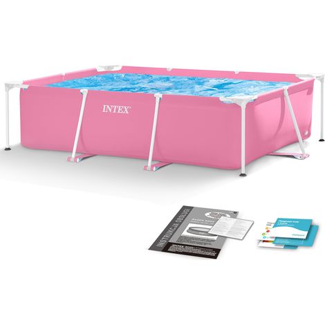Metallrahmen Aufstellpool Rosa 220 x 150 x 60 cm Stahl und PVC INTEX (1/5)