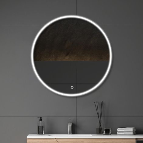 Runder LED-Spiegel D60/70/80cm mit hinterleuchtetem Rahmen ORAYA (1/5)