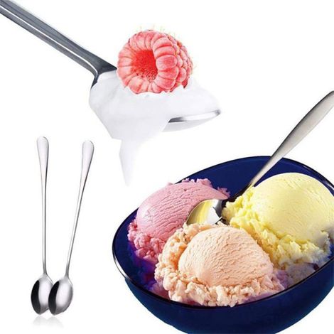 Cuillère À Thé Glacé - Acier Inoxydable - Long Manche 19 Cm - Pour Boissons Fraîches Et Desserts - Lot De 20 (1/5)
